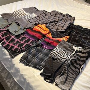 Lot of 8 Hurley Men's Swim Board Shorts - Multi-Color Pack